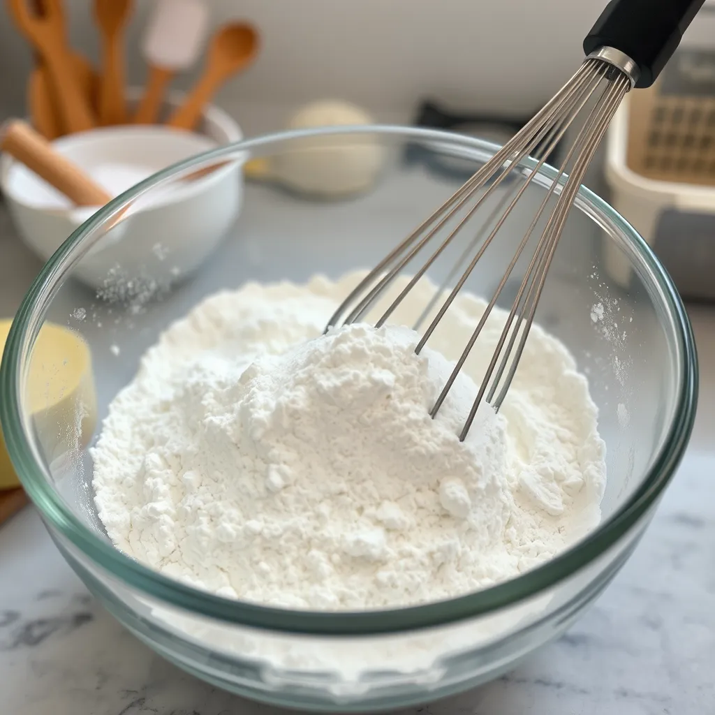 Whisk together 2 1/4 cups of all-purpose flour and 1/2 teaspoon of baking soda in a medium bowl. This combination helps your cookies develop the right structure and rise during baking. Set aside.