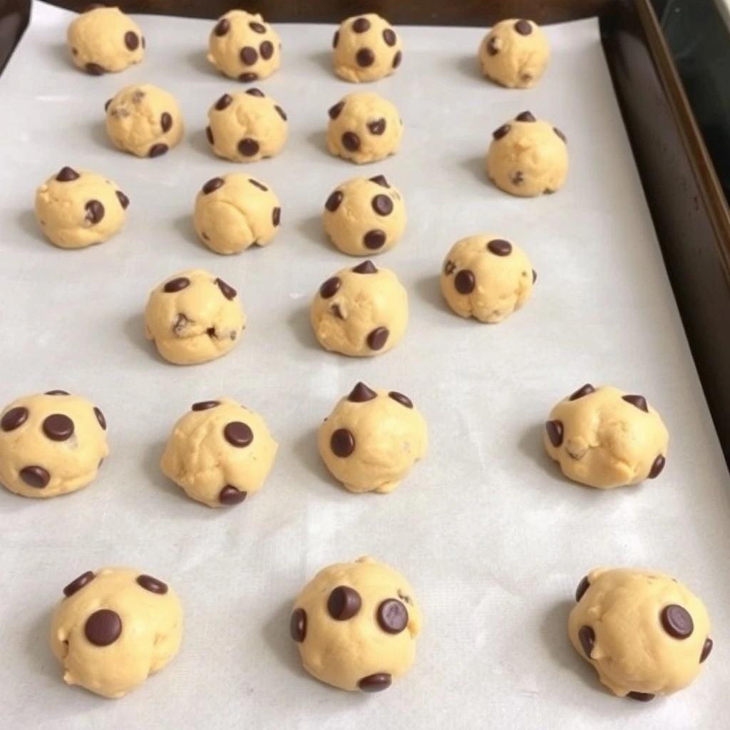 Scoop out portions of dough using a cookie scoop or a trusty tablespoon, rolling them into neat little balls. Place them on your parchment-lined baking sheets, leaving a cozy 2-inch gap between each one—they need their personal space to bake properly.

Pop them in the oven for 10–12 minutes or until those edges turn beautifully golden. Don’t worry if the centers seem a bit soft—they’ll settle perfectly as they cool.