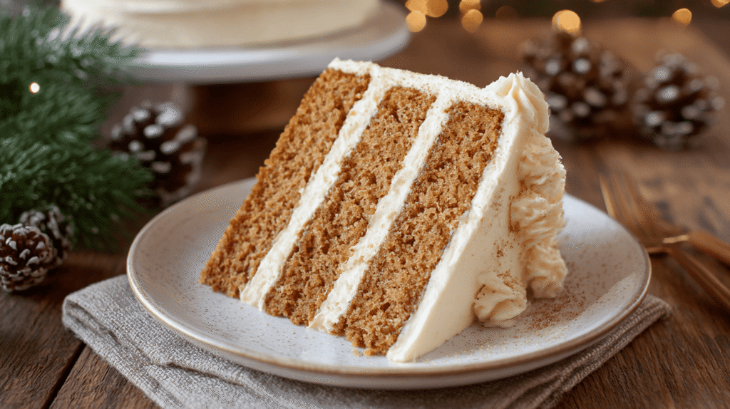 Christmas Spice Cake with Eggnog Buttercream