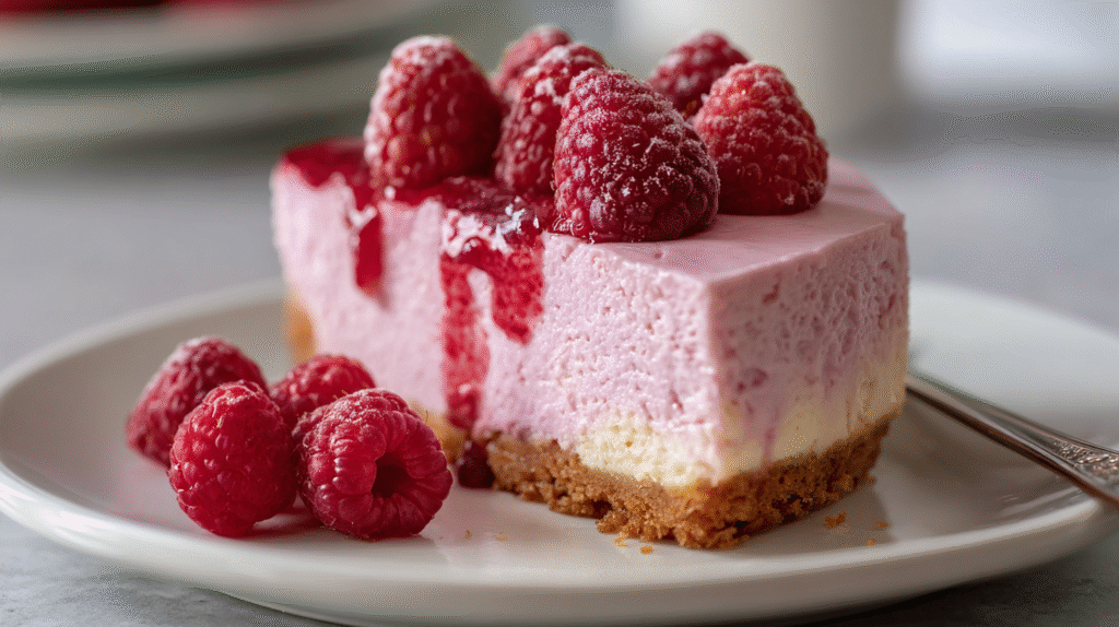 Irresistible Pink Velvet Raspberry Cheesecake
