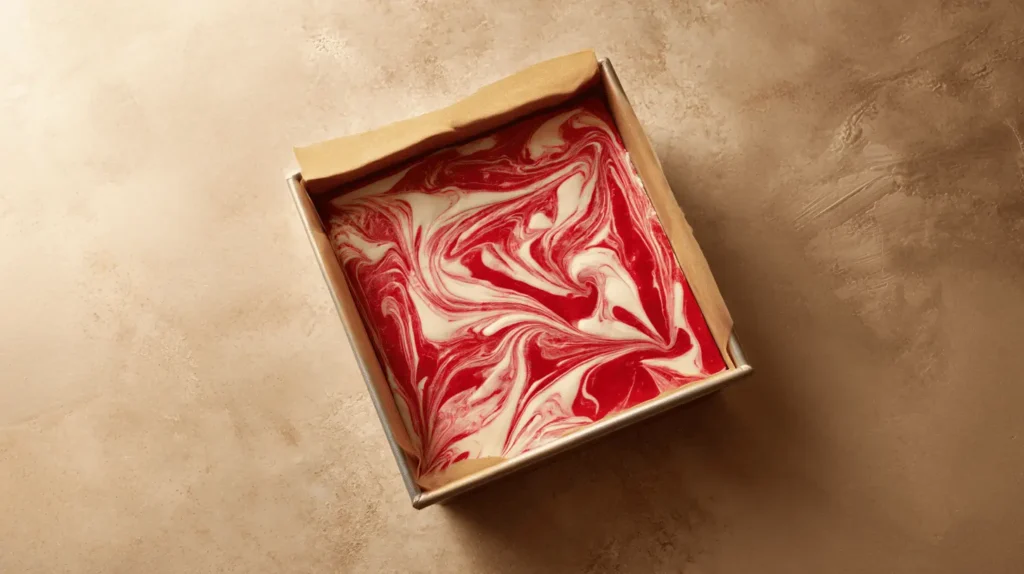 Let the brownies cool completely in the pan on a wire rack. Once cooled, lift them out using the parchment paper and place them onto a cutting board.