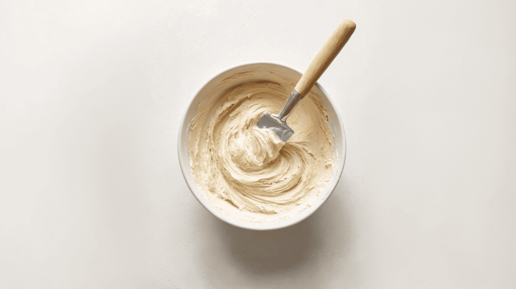 make the frosting. Beat the cream cheese and butter until smooth and fluffy, then slowly add the powdered sugar, letting it melt into the mixture. Finish with vanilla and a pinch of salt to balance the sweetness.