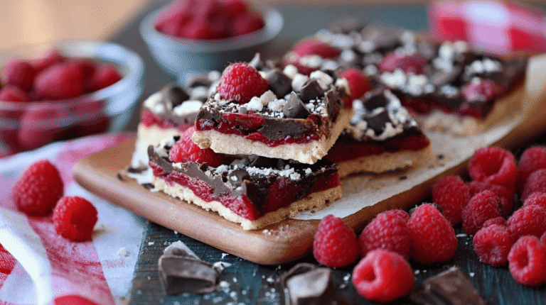 Decadent Dark Chocolate Raspberry Pie Bars