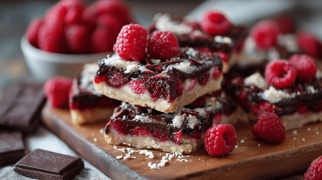 Dark Chocolate Raspberry Pie Bars