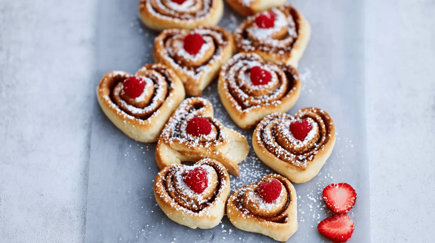 Valentine Heart-Shaped Cinnamon Rolls